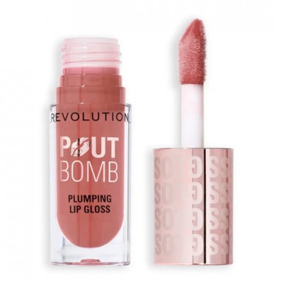 Lip Gloss Revolution Pout Bomb Plumping Doll Nude για λάμψη και όγκο 4.6ml